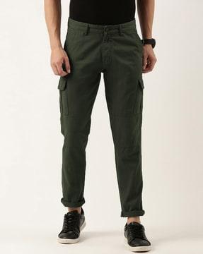 flat-front insert pockets cargo pants