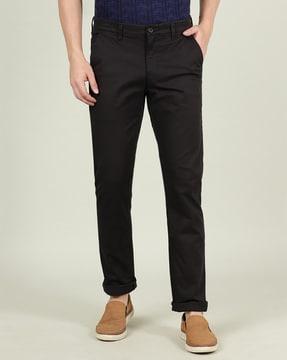 flat-front insert pockets trousers