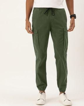 flat-front jogger pants with cargo pockets