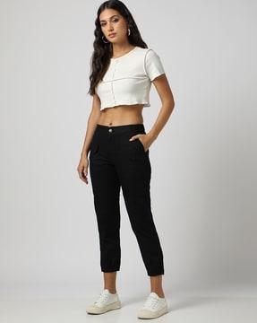 flat-front jogger poplin pants