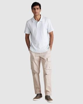 flat-front loose fit cargo pants