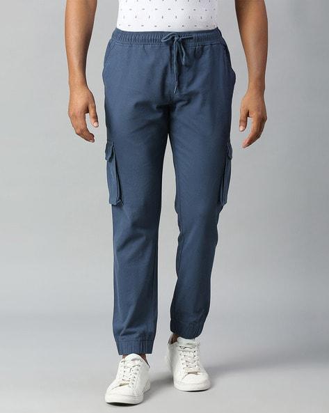 flat-front mid-rise cargo pants
