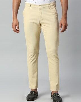 flat-front mid-rise chinos