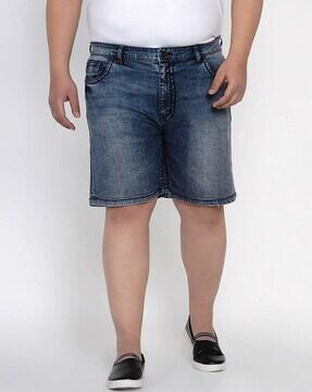 flat front mid rise city shorts