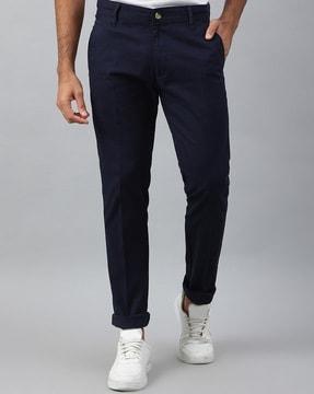 flat front mid-rise trouser