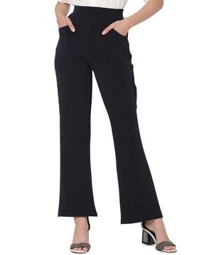 flat front mid-rise trouser