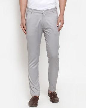 flat front mid-rise trouser