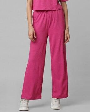 flat-front mid-rise trousers