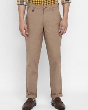 flat front non-strechable trousers