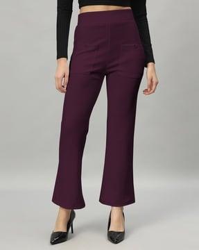 flat-front palazzo with elasticated waist