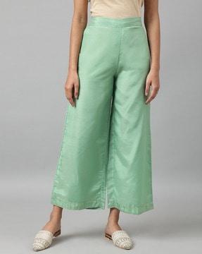 flat-front palazzo with semi-elasticated waist