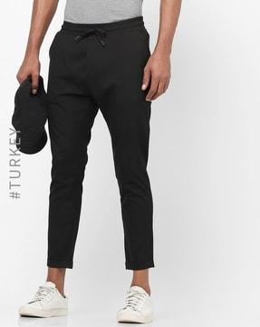 flat-front pant with drawstring