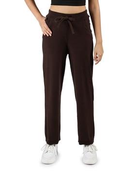 flat-front pants with drawstring waist