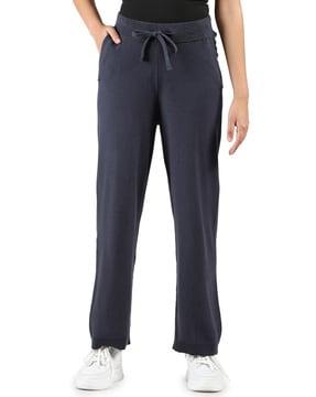 flat-front pants with drawstring