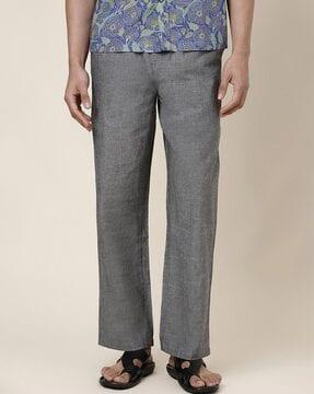 flat front pants with drawstring