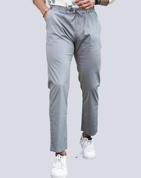 flat front pants with drawstrings