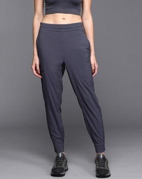 flat front pants with elasticated waist