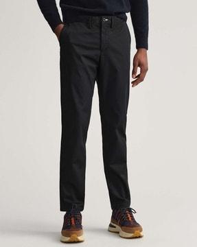 flat-front pants with insert pocket