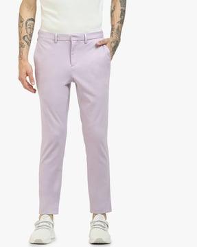 flat-front pants with insert pockets