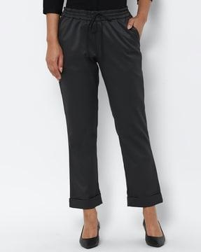 flat-front pants with insert pockets