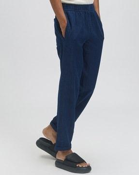 flat-front pants with insert pockets