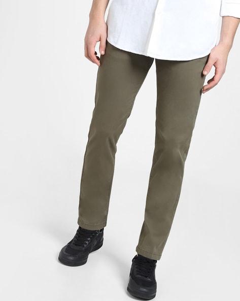 flat-front pants with insert pockets