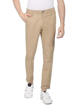 flat-front pants with insert pockets