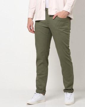 flat-front pants with insert pockets