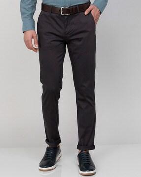 flat-front pants with insert pockets