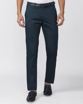 flat-front pants with insert pockets