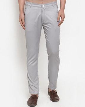 flat-front pants with insert pockets