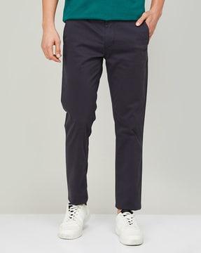 flat-front pants with insert pockets