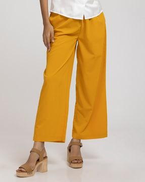 flat-front pants with insert pockets