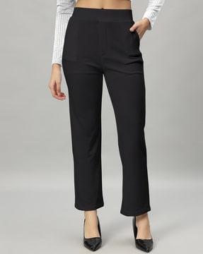 flat-front pants with insert pockets