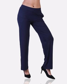 flat-front pants with insert pockets