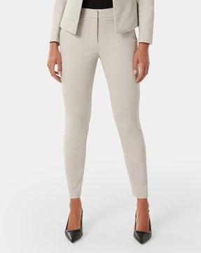 flat-front pants with insert pockets