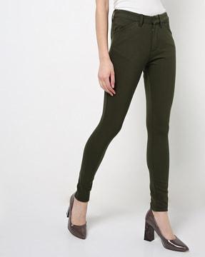 flat-front pants with insert pockets