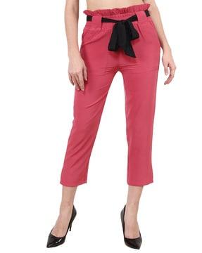 flat-front pants with tie-up