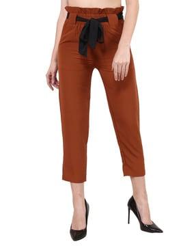 flat-front pants with tie-up