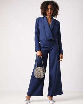 flat-front pants with zip closure