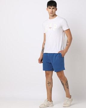 flat-front regular fit shorts