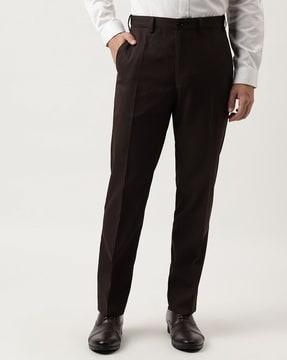 flat-front regular fit trousers