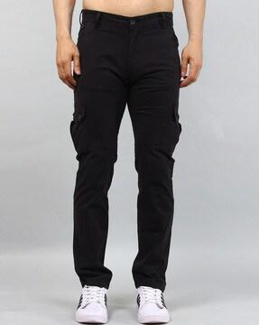 flat-front relaxed fit cargo pants