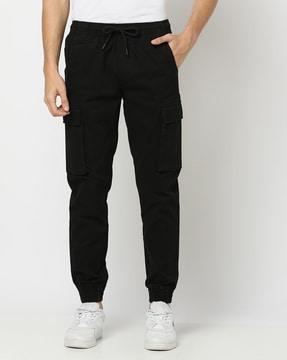 flat-front relaxed fit cargo trousers