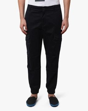 flat-front relaxed fit cargo trousers