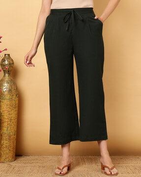 flat-front relaxed fit palazzos