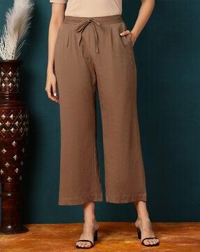 flat-front relaxed fit palazzos