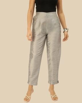 flat-front relaxed fit pants