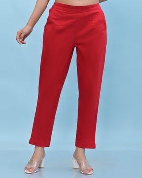 flat-front relaxed fit pants