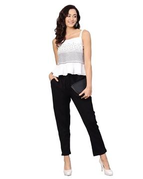 flat-front relaxed fit trousers